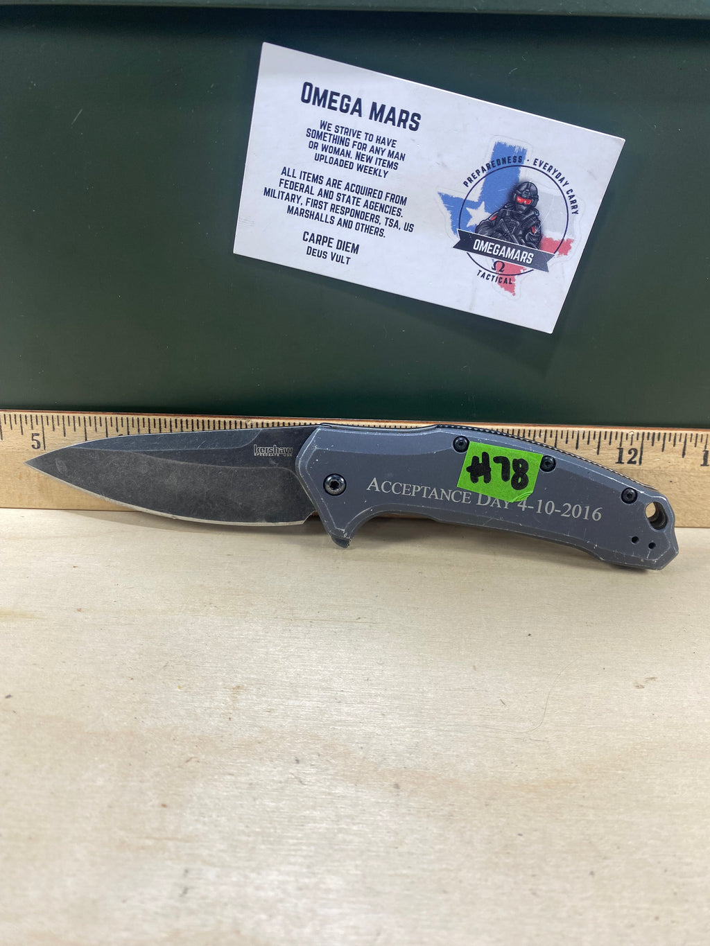 Kershaw Link 1776GRYBW #78.Light Usage. Dirty. Resharpened.