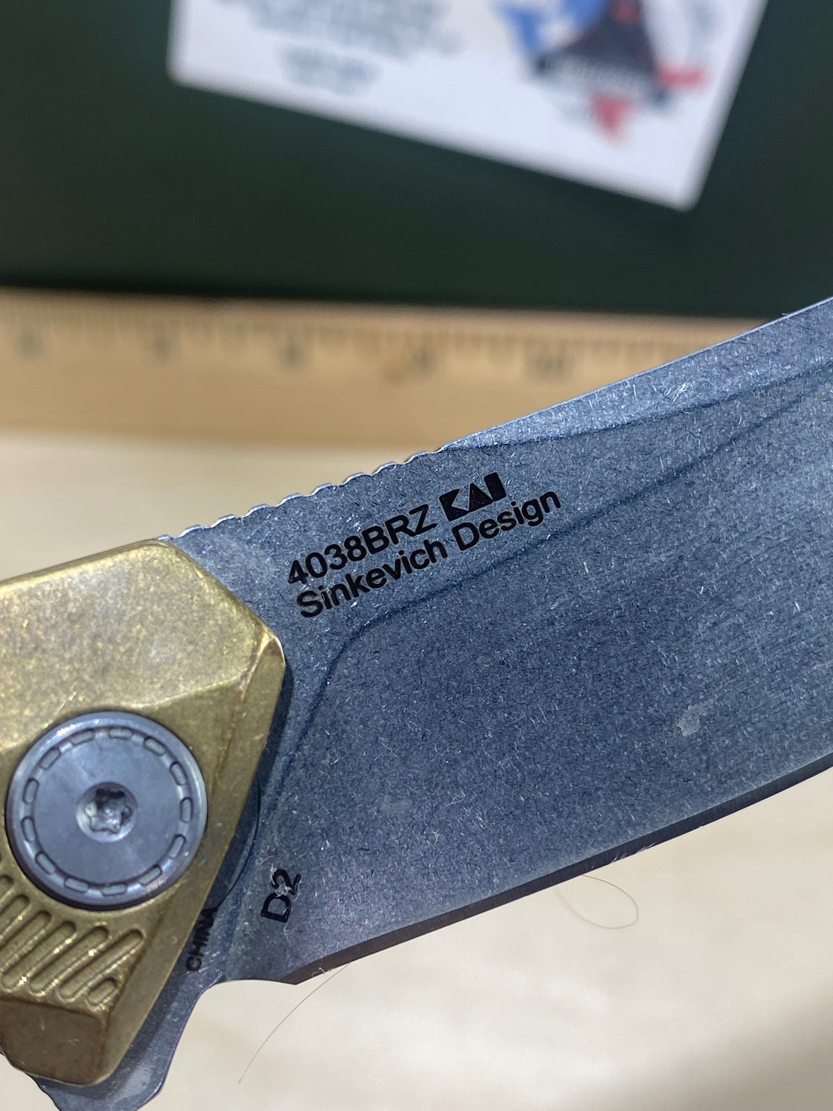 Kershaw Tumbler-Brass 4038BRZ #79. Light Usage.