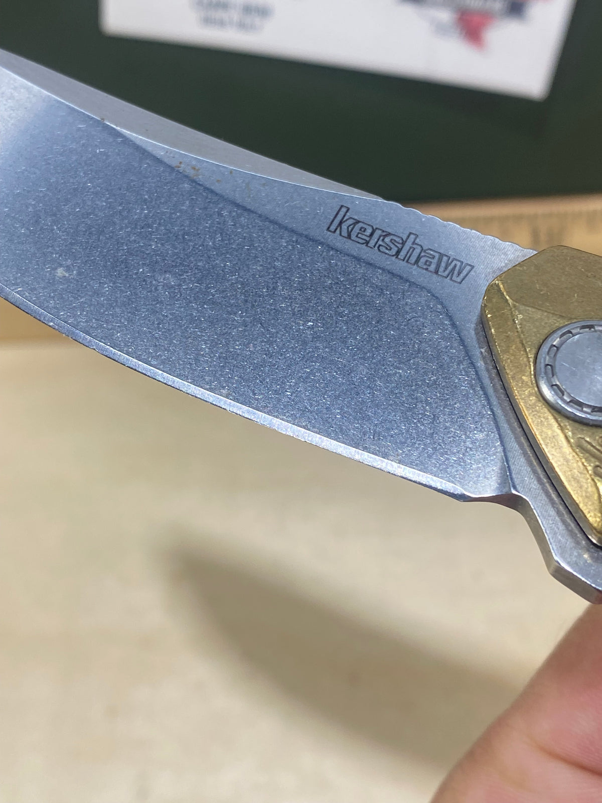 Kershaw Tumbler-Brass 4038BRZ #79. Light Usage.