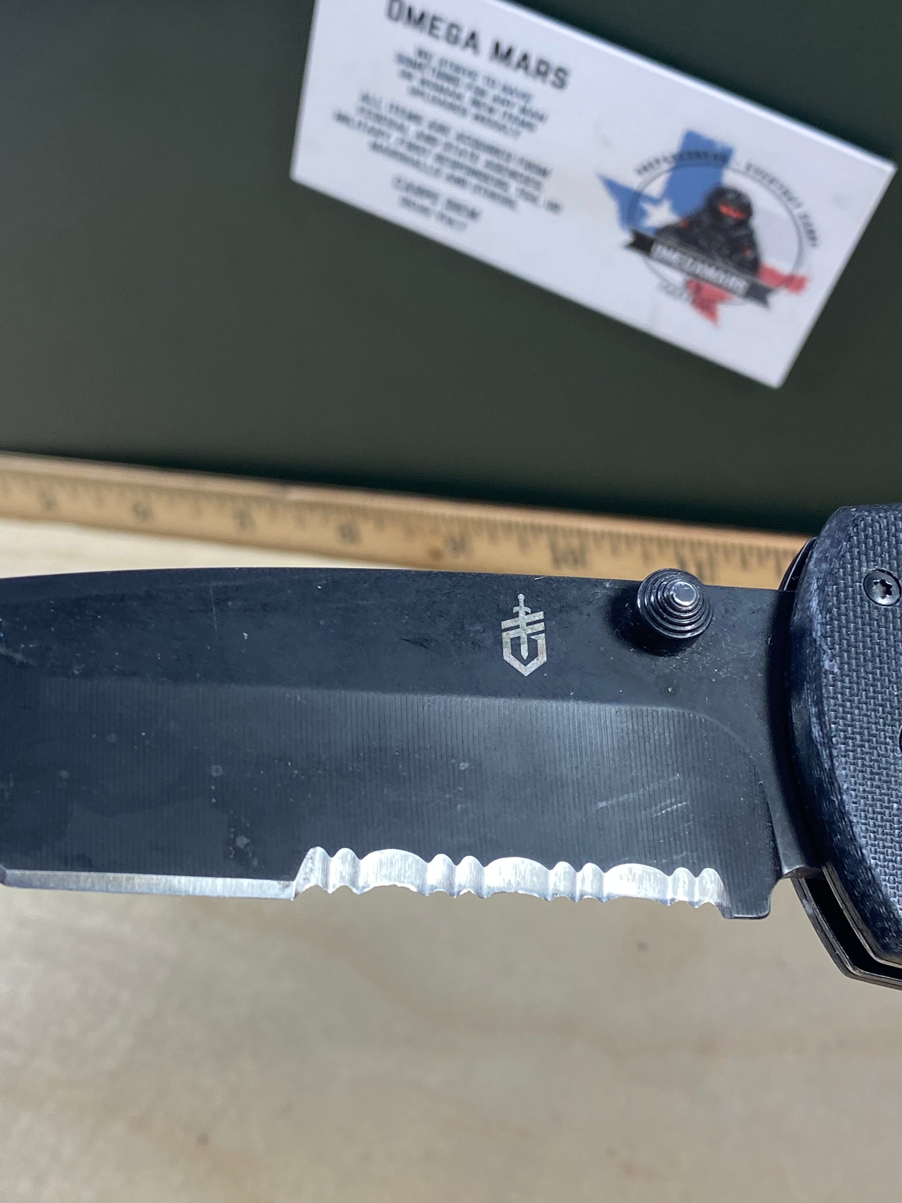Gerber #88 Propel AO Knife Black Assisted Opening (3.5" Tanto Black Serr). Light usage. (MSRP 156.00 NEW)