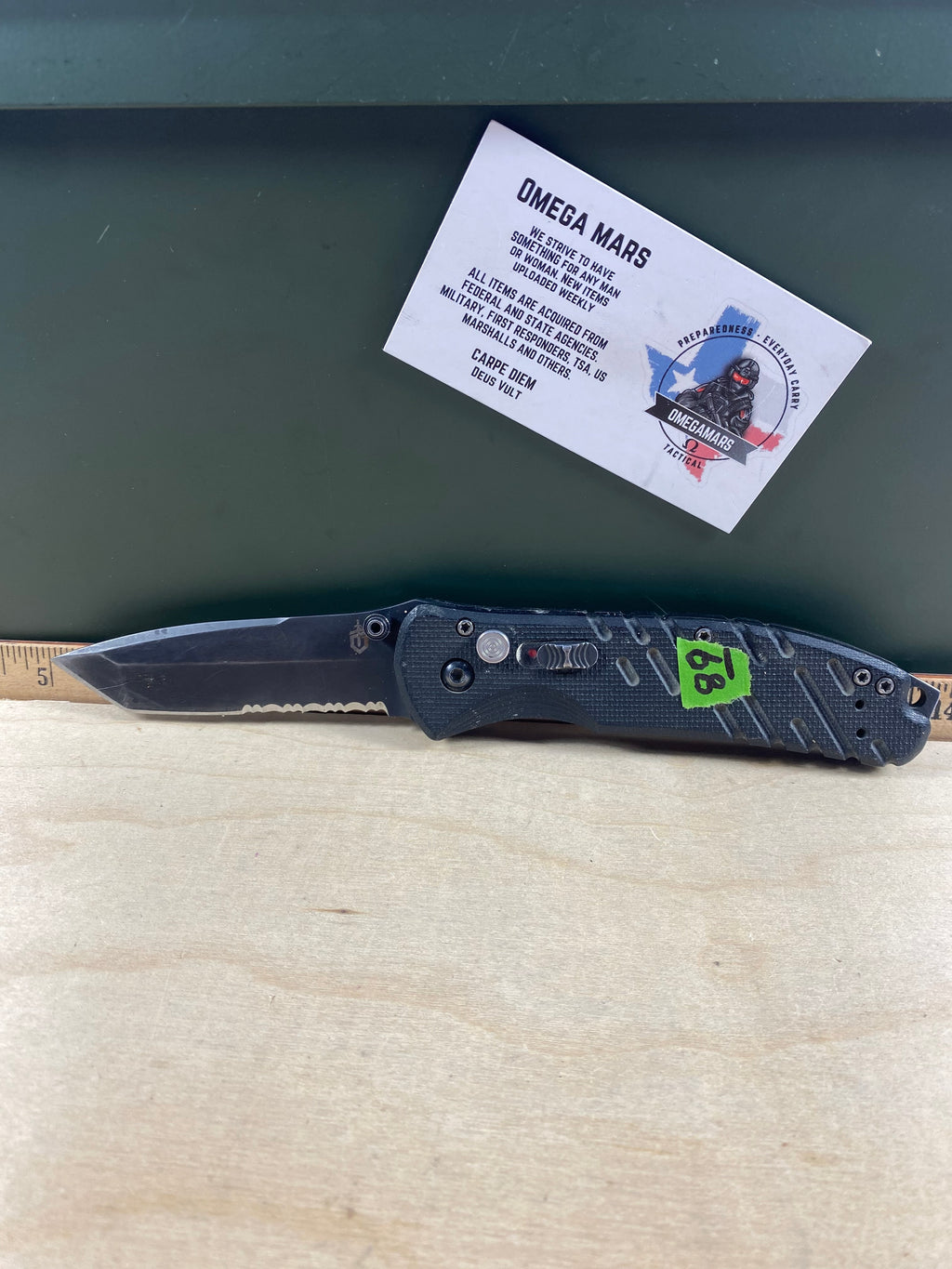 Gerber #89 Propel AO Knife Black Assisted Opening (3.5" Tanto Black Serr). Light usage. Dirty (MSRP 156.00 NEW)
