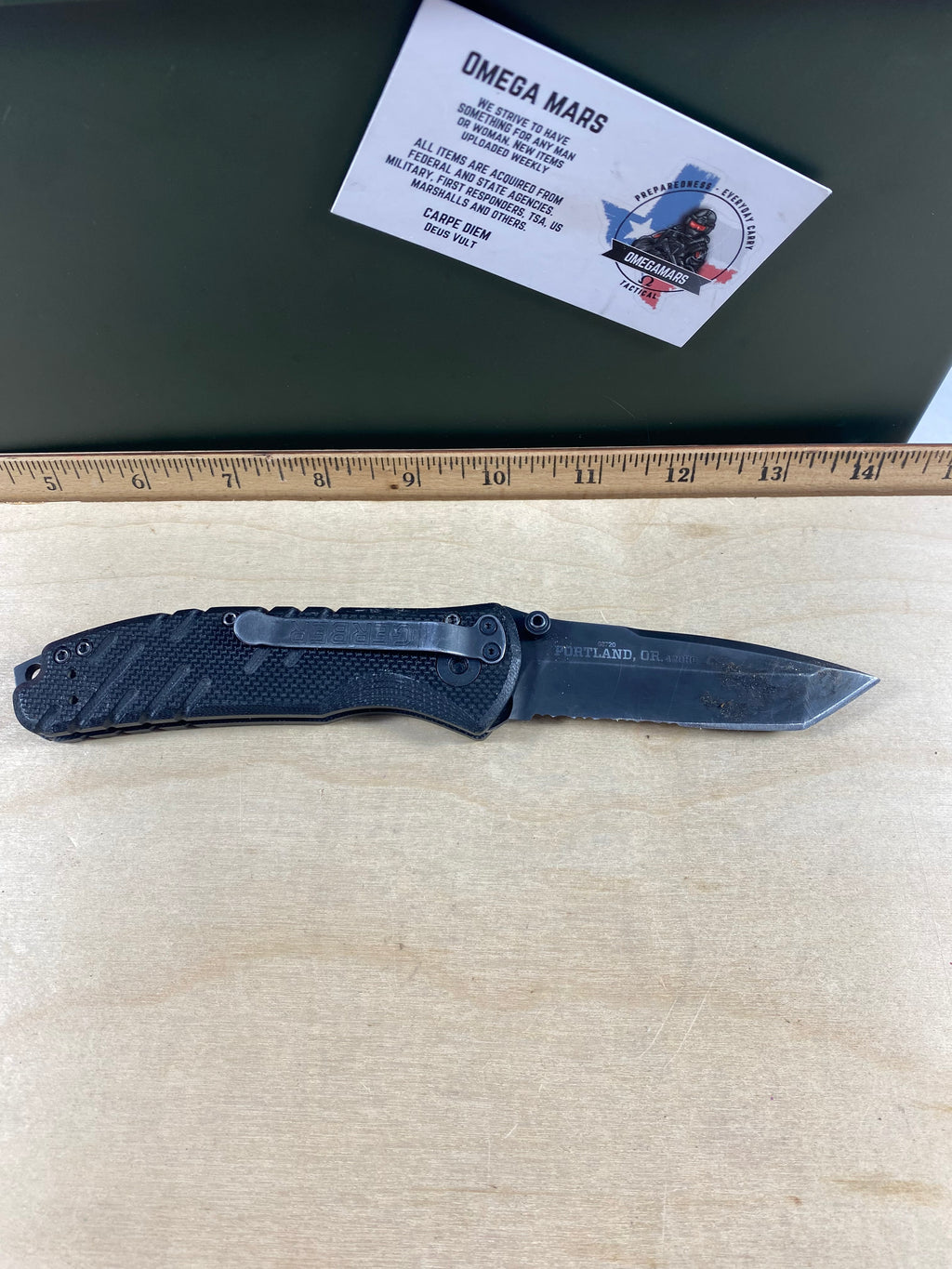 Gerber #89 Propel AO Knife Black Assisted Opening (3.5" Tanto Black Serr). Light usage. Dirty (MSRP 156.00 NEW)