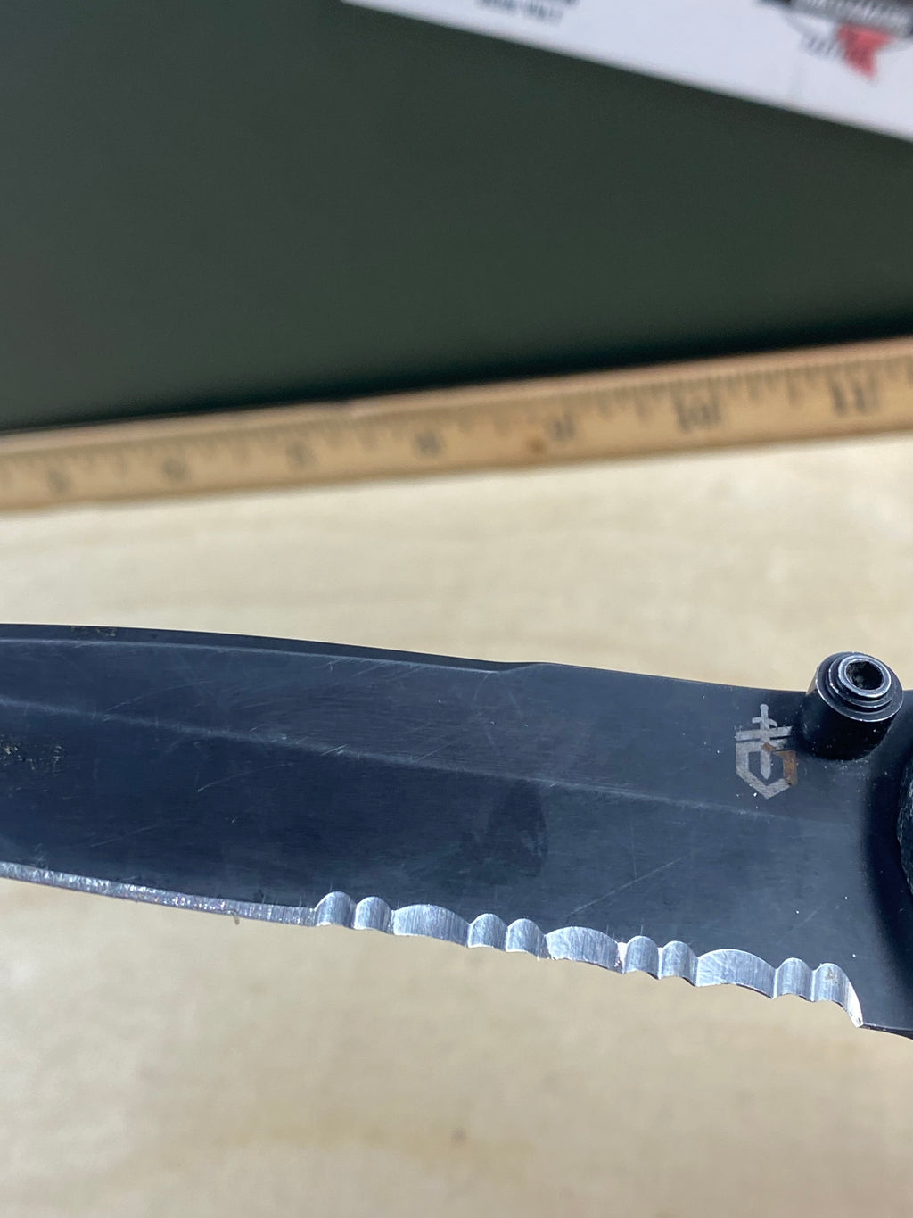 Gerber #89 Propel AO Knife Black Assisted Opening (3.5" Tanto Black Serr). Light usage. Dirty (MSRP 156.00 NEW)