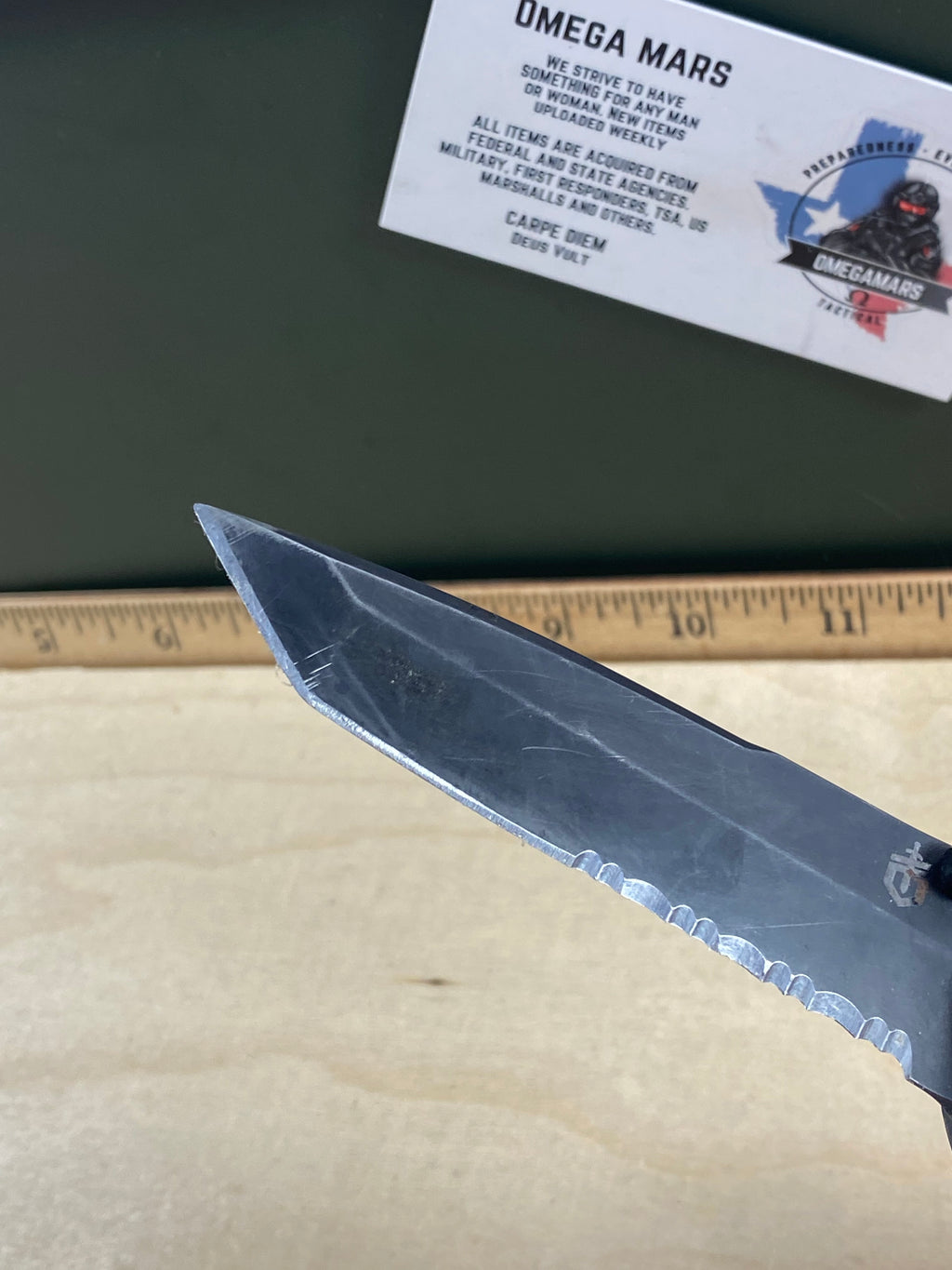 Gerber #89 Propel AO Knife Black Assisted Opening (3.5" Tanto Black Serr). Light usage. Dirty (MSRP 156.00 NEW)