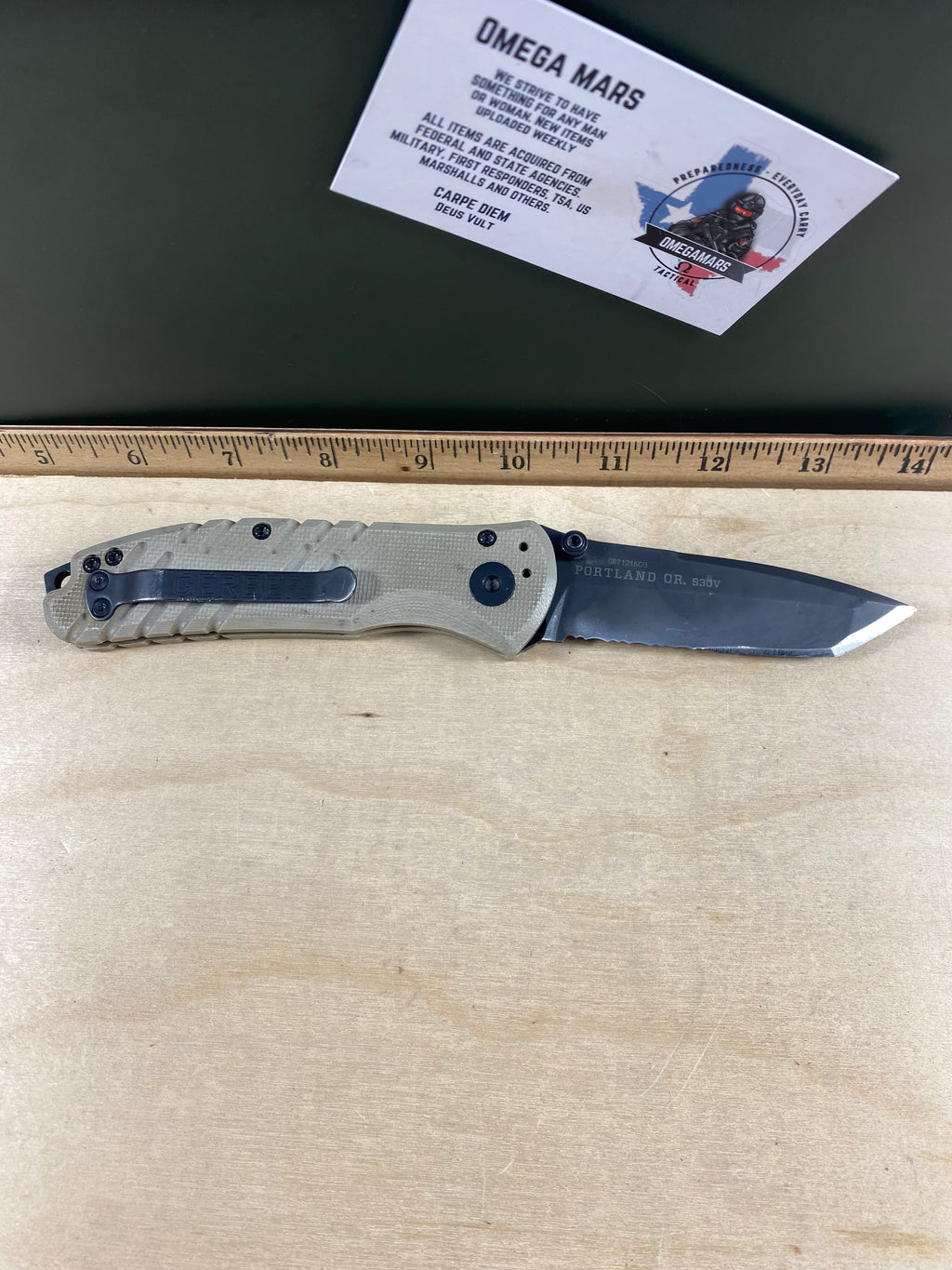 Gerber #90 Propel Downrange AO Knife Desert Tan Assisted Opening. Light usage. Possibly resharpened. (MSRP $198.00 NEW)