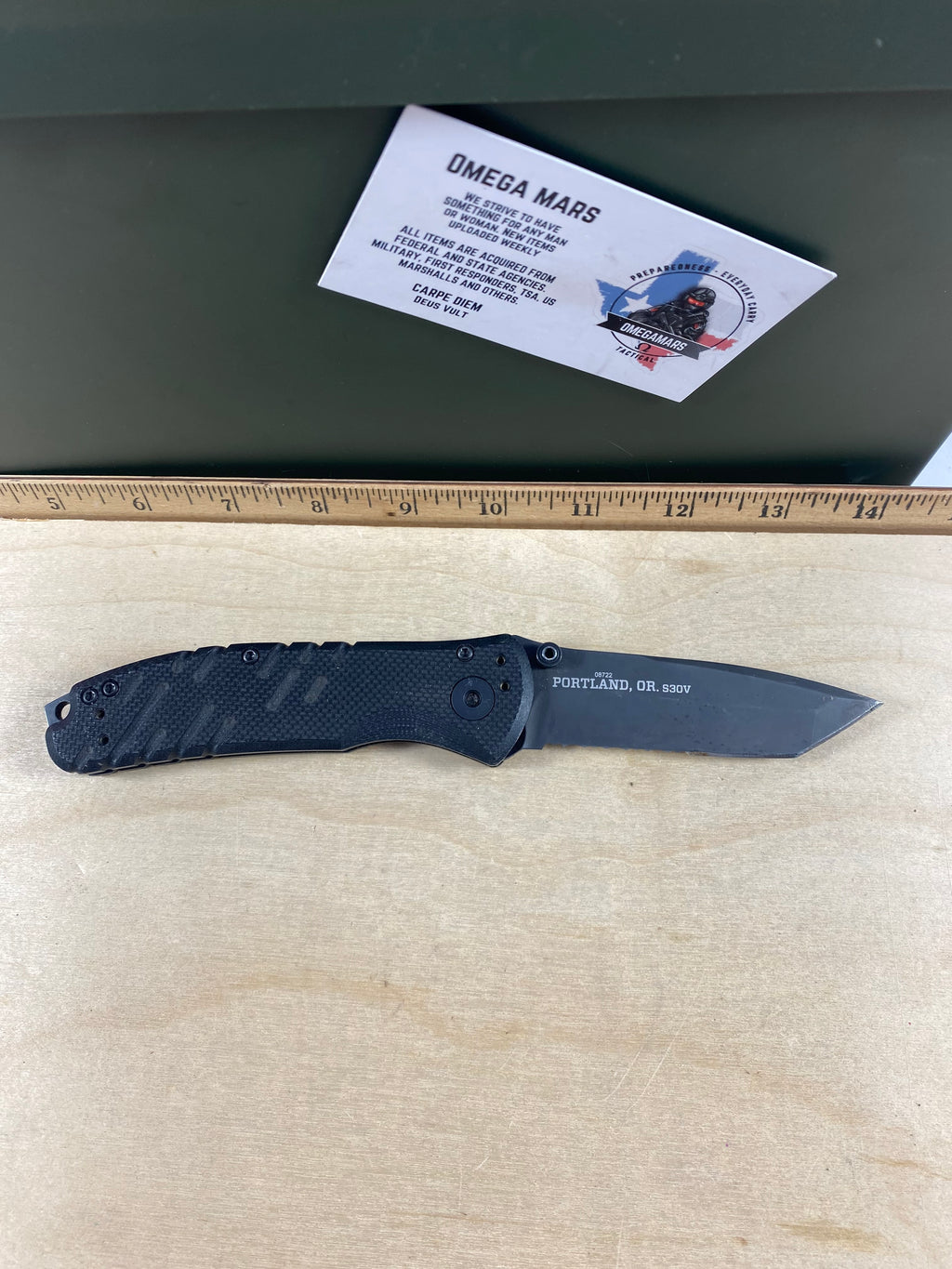 Gerber #92 Propel Downrange AO Assisted Opening Knife Black (3.5" Black Serr). Light usage. Dirty. Resharpened and it's missing the pocket clip. (MSRP $190.00 NEW)