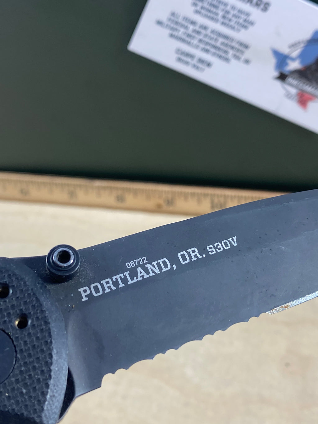 Gerber #92 Propel Downrange AO Assisted Opening Knife Black (3.5" Black Serr). Light usage. Dirty. Resharpened and it's missing the pocket clip. (MSRP $190.00 NEW)