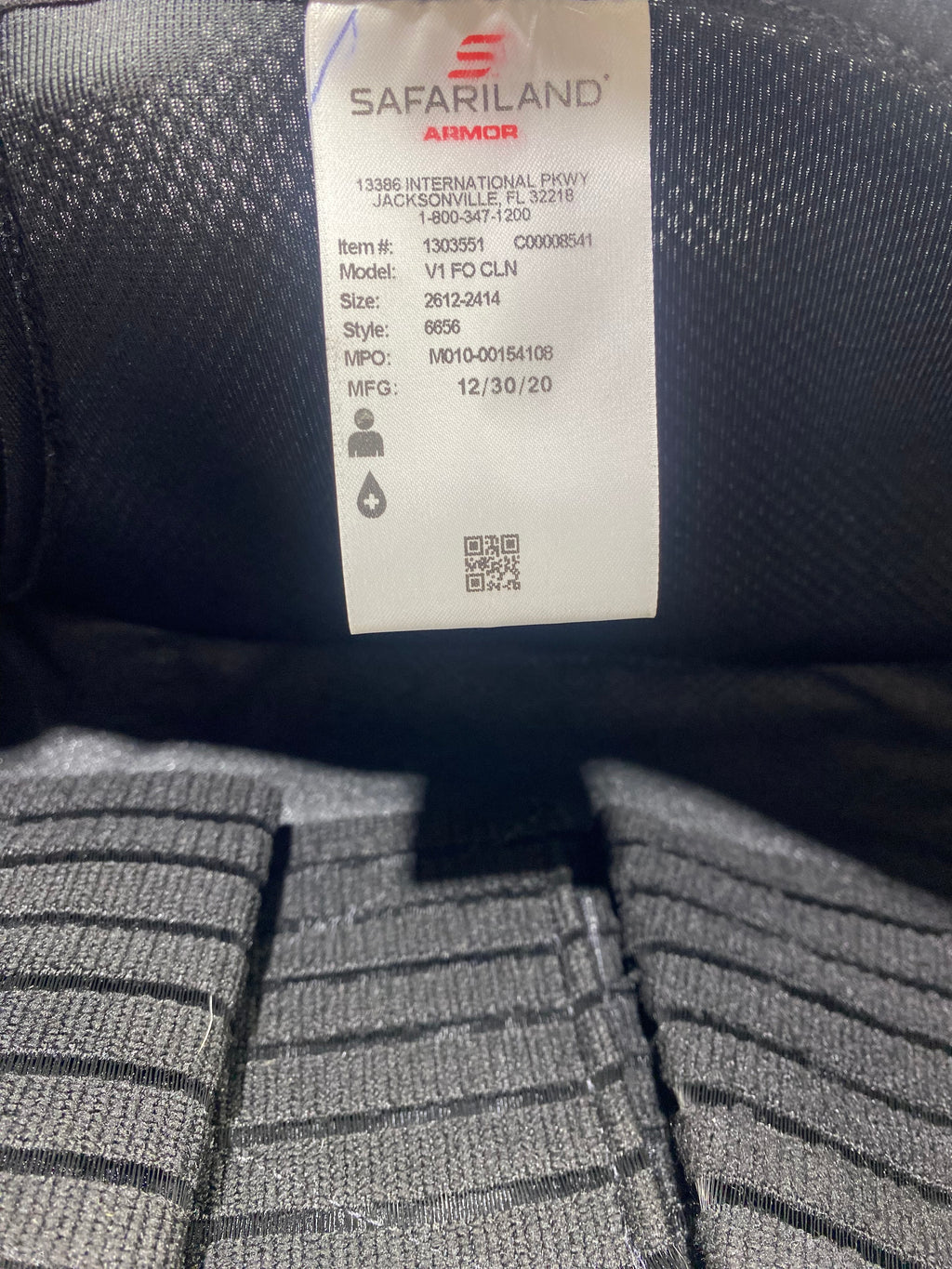 Pre-Owned Safariland V1 FO CLN armor carrier. (XXX LARGE)