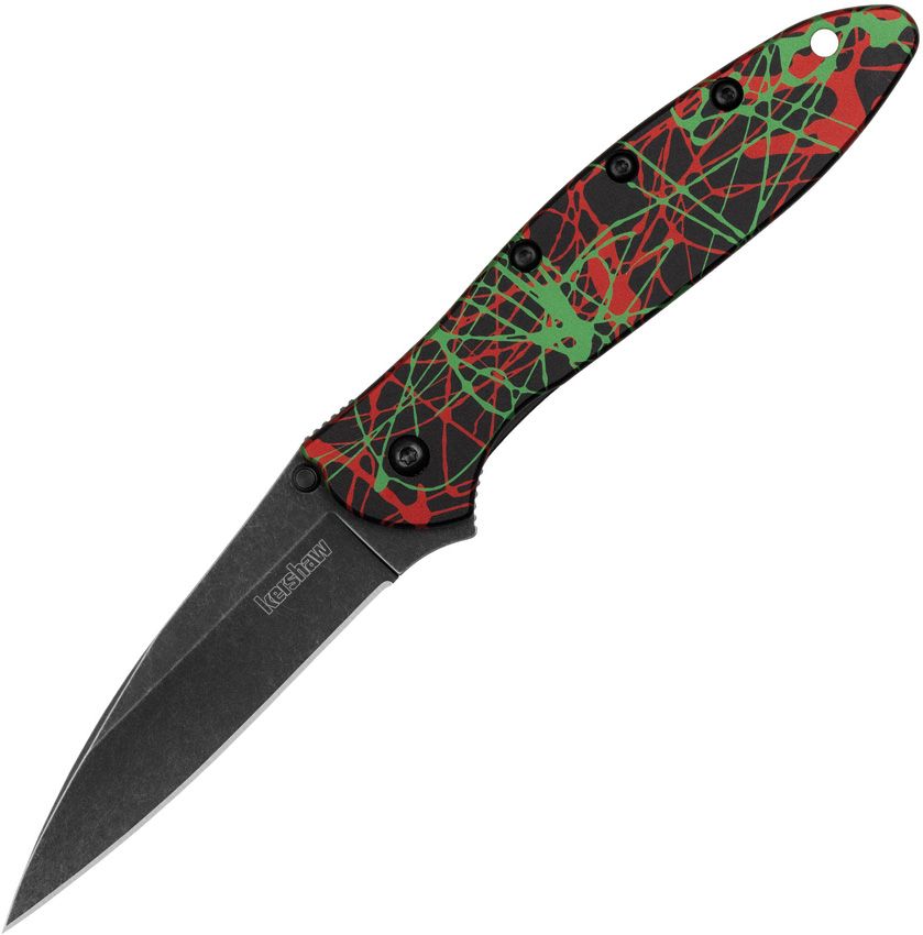 KERSHAW - Leek Linerlock A/O Green/Red