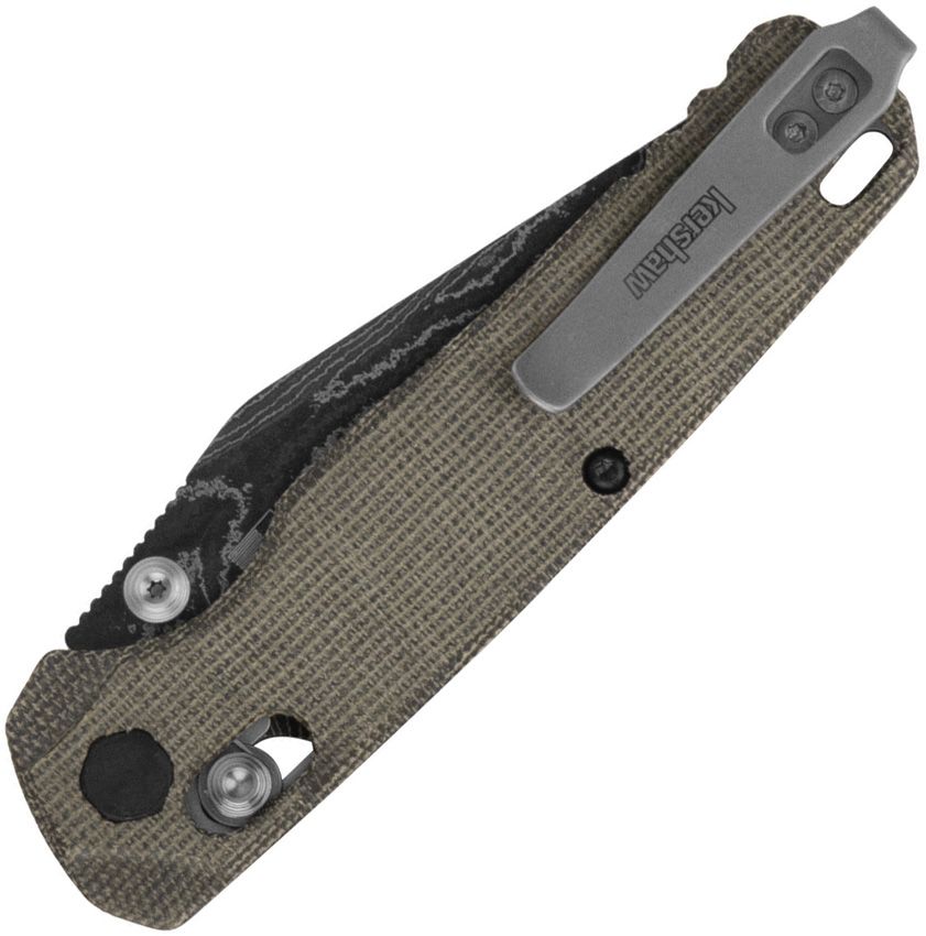 KERSHAW Bel Air 6106 - DuraLock Damascus - Clip Point - Micarta Green