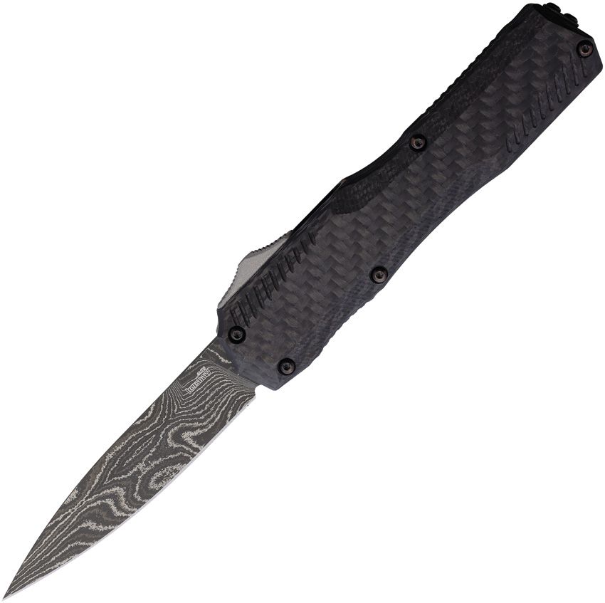 KERSHAW Auto Livewire OTF Spear Point - Carbon Fiber - Damascus - KS9000CFDAM