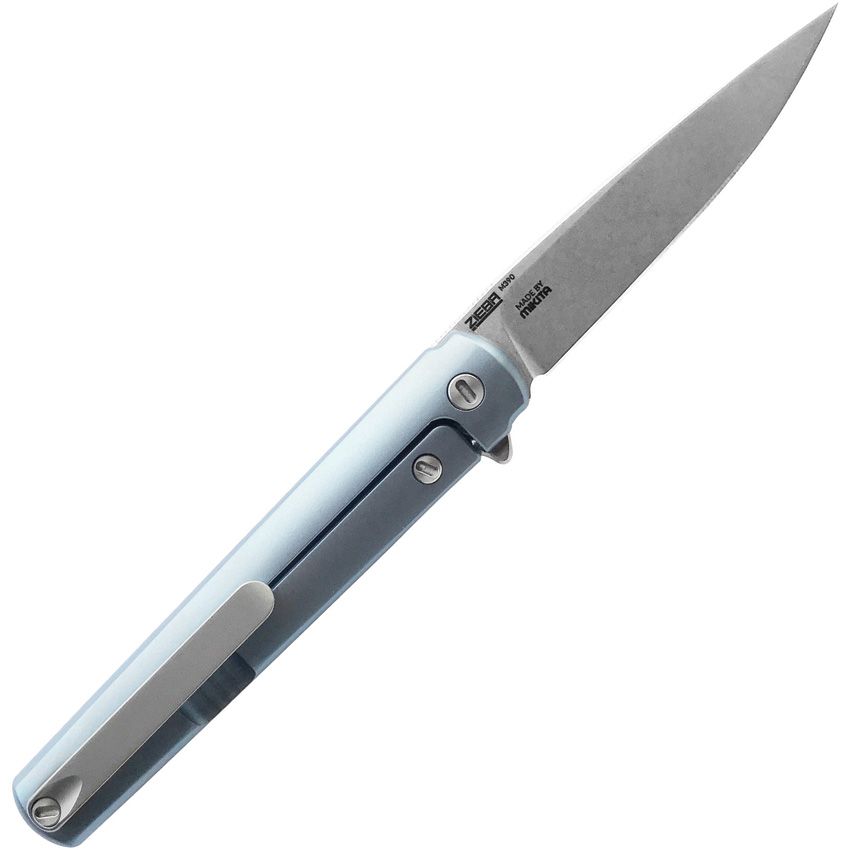 Maniago Knife Makers - Flame Framelock Drop Blue - Bohler M390 - CLOSEOUT