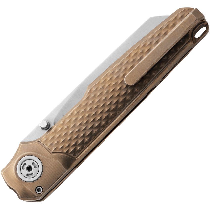 Maniago Knife Makers - Miura Button Lock Ti Bronze - M390 Bohler - CLOSEOUT