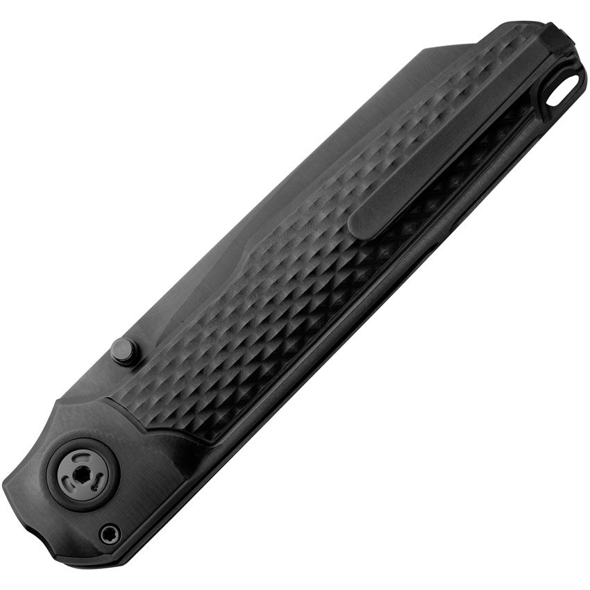 Maniago Knife Makers - Miura Button Lock Ti Black - M390 Bohler - CLOSEOUT