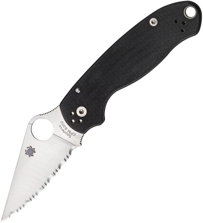 SPYDERCO Para 3 Satin Blade - Full serrated - S45VN Stainless