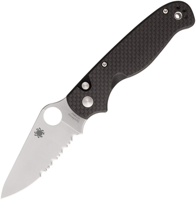 SPYDERCO - ButtonUp Button Lock Black Carbon Fiber/G10 - 8Cr13MoV