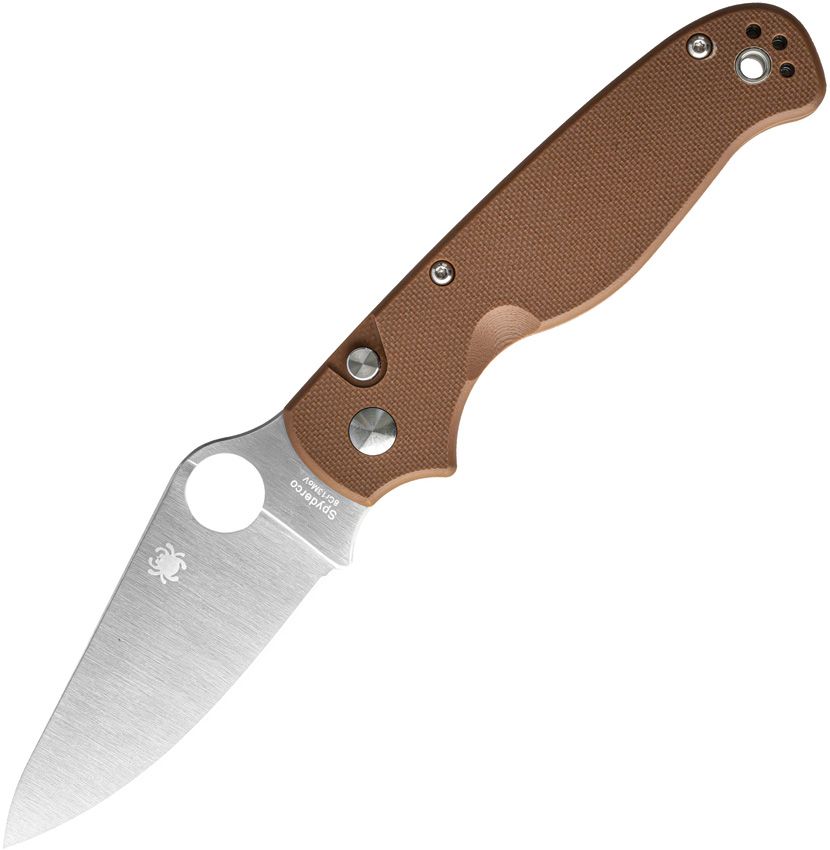 SPYDERCO - ButtonUp Button Lock Brown G10 - 8Cr13MoV