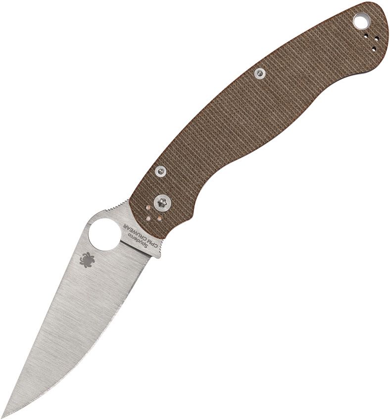 SPYDERCO - Military 2 Compression Lock Brown Micarta - CPM Cru-Wear