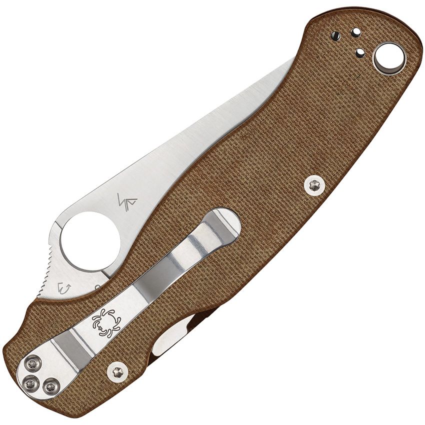 SPYDERCO - Para Military 2 Comp Lock Brown Micarta - CPM Cru-Wear