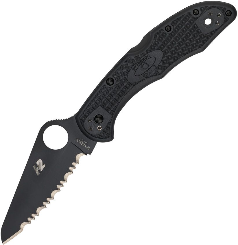 SPYDERCO - Salt 2 Lockback Black - Serrated - H2 Steel