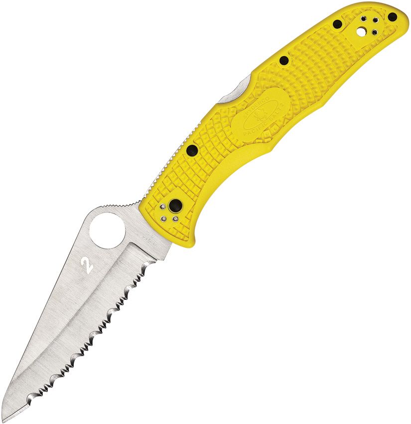 SPYDERCO - Pacific Salt 2 Lockback Yellow - Serrated - H2 Steel