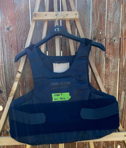 Point Blank Concealable Body Armor PACA #BBA9. Size 48 R Color Navy. Moderate usage