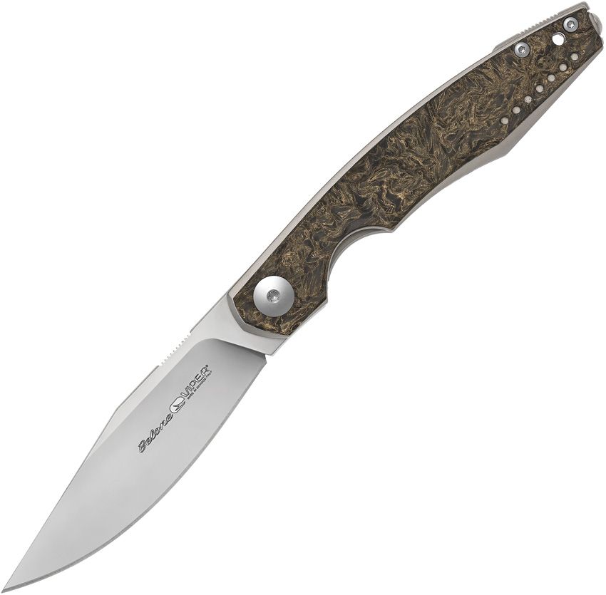 VIPER - Belone Linerlock Gold M390 Bohler Carbon Fiber Titanium