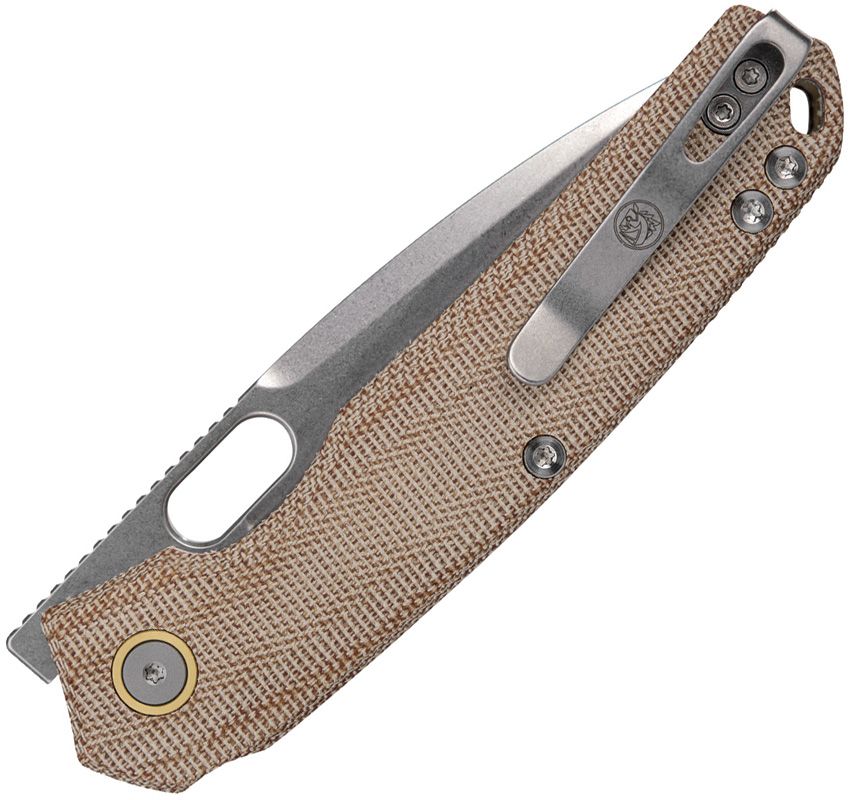 VOSTEED - Psyop Top Linerlock - Natural Micarta - Elmax Steel - 10