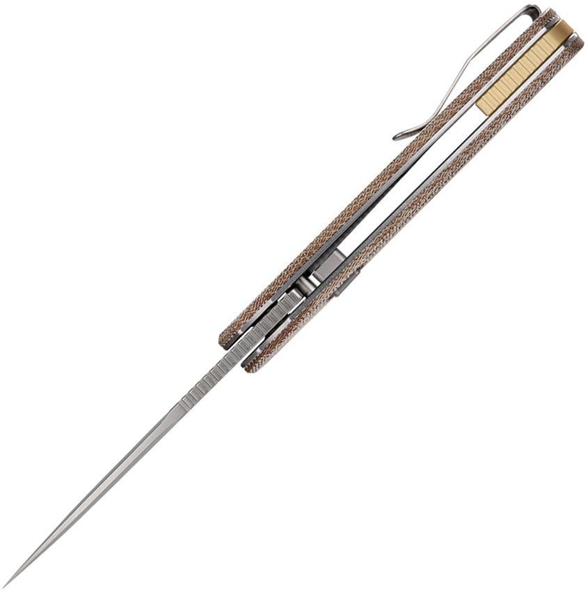 VOSTEED - Psyop Top Linerlock - Natural Micarta - Elmax Steel - 10