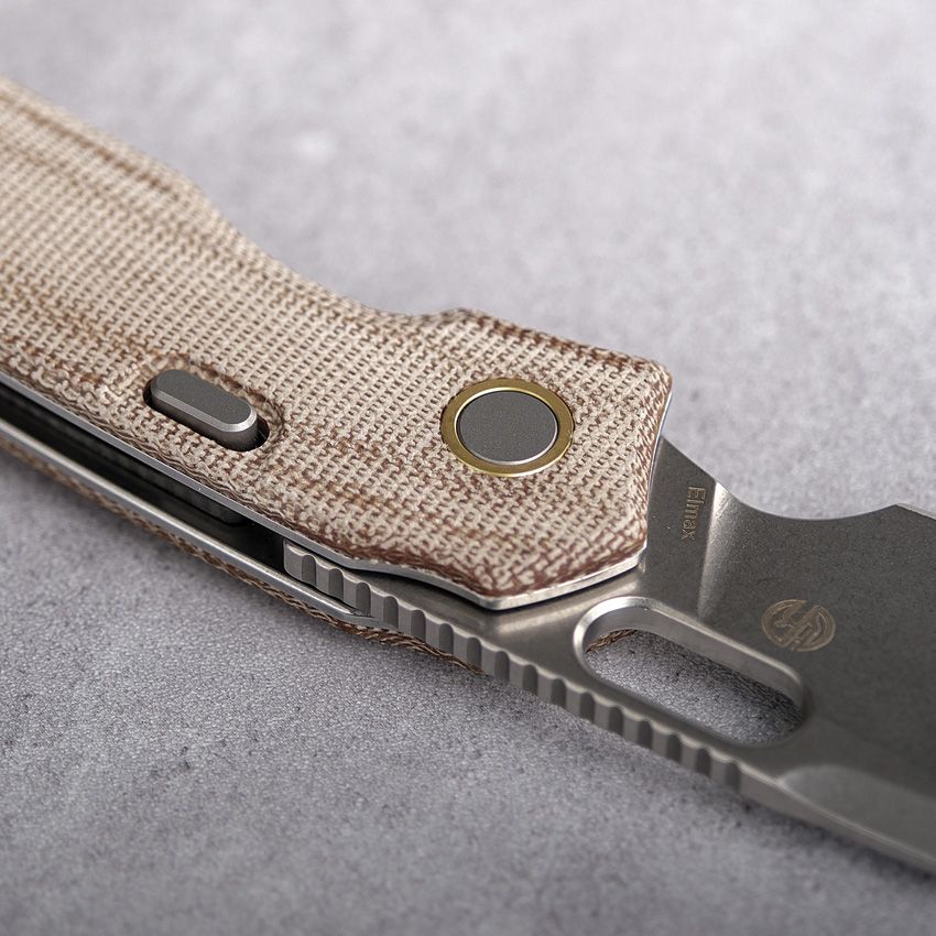 VOSTEED - Psyop Top Linerlock - Natural Micarta - Elmax Steel - 10