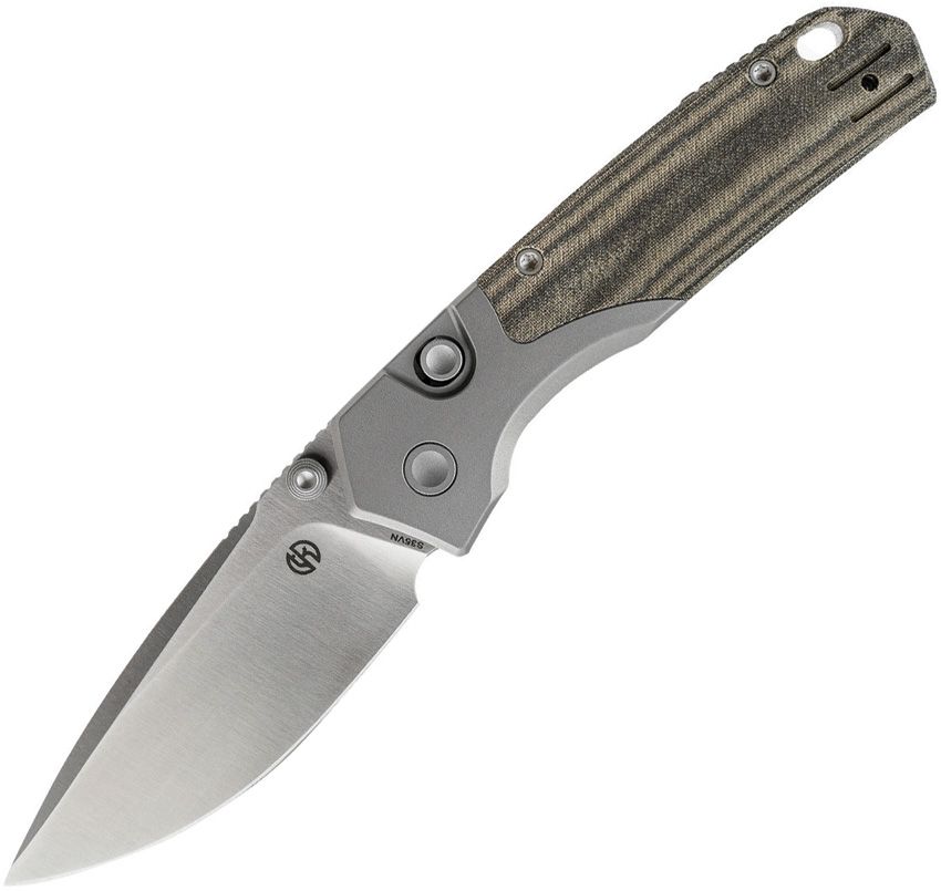 VOSTEED - Psyop 299 Top Linerlock - Green Micarta - S35VN - 15