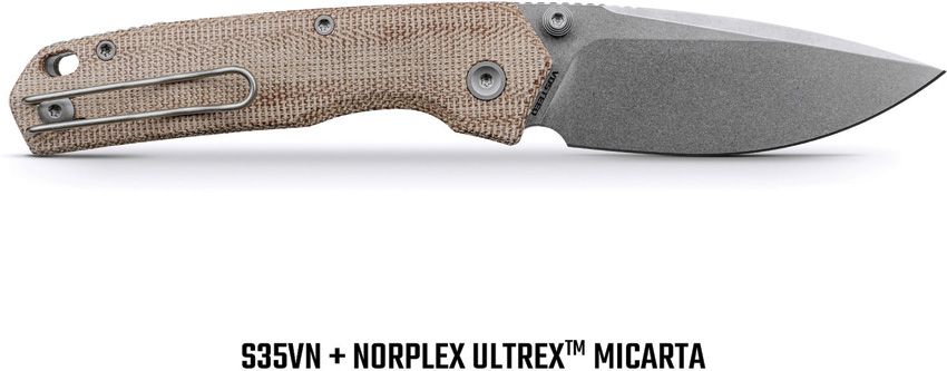 VOSTEED - Psyop 299 Top Linerlock - Brown Micarta - S35VN - 15