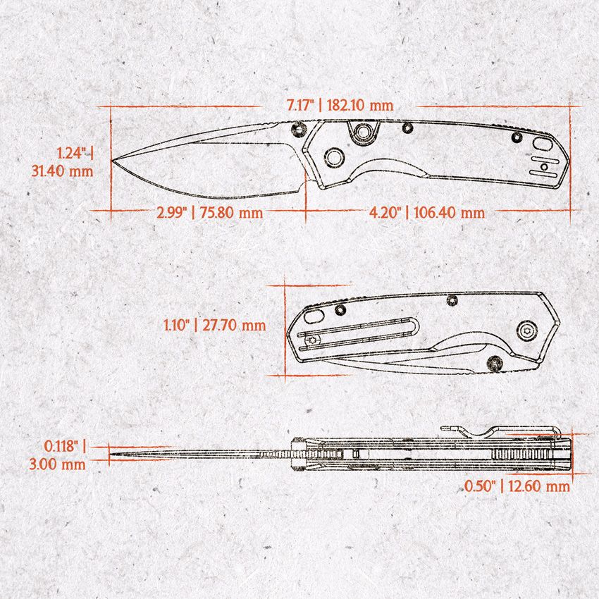 VOSTEED - Psyop 299 Top Linerlock - Brown Micarta - S35VN - 15