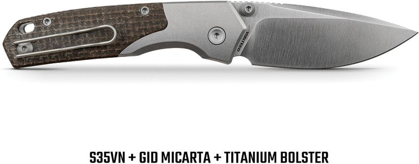 VOSTEED - Psyop 299 Top Linerlock - Glow in the dark Micarta - S35VN - 15
