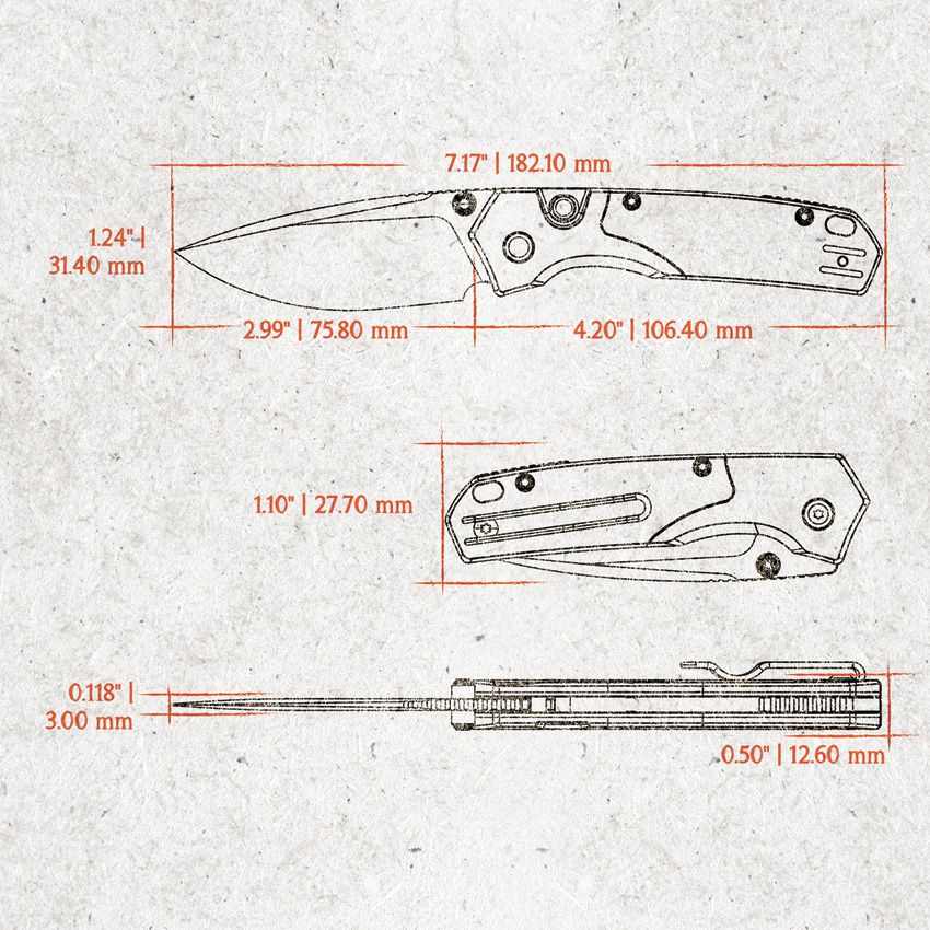VOSTEED - Psyop 299 Top Linerlock - Glow in the dark Micarta - S35VN - 15