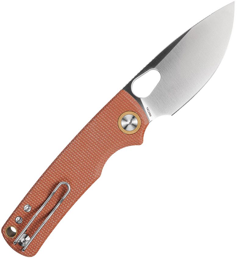 VOSTEED - Porcupine Top Linerlock - 14C28N Sandvik - Brown Micarta - 10