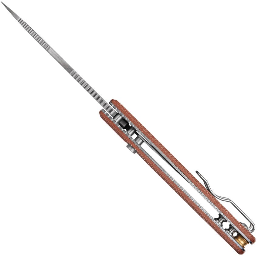VOSTEED - Porcupine Top Linerlock - 14C28N Sandvik - Brown Micarta - 10