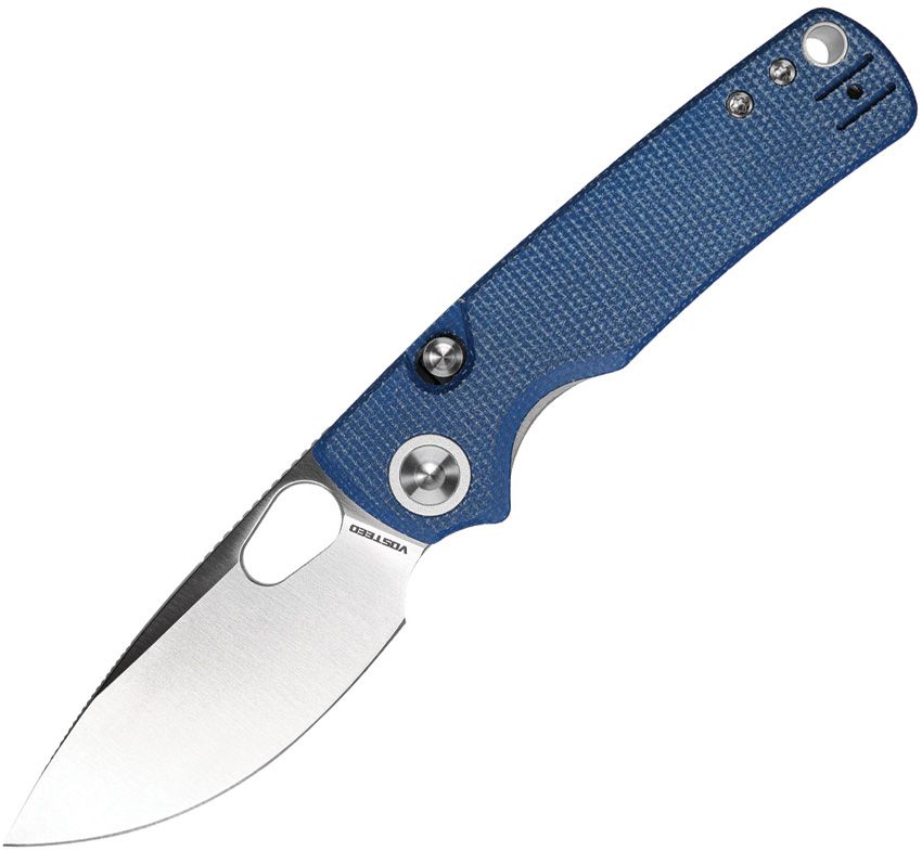 VOSTEED - Porcupine Top Linerlock - 14C28N Sandvik - Blue Micarta - 10