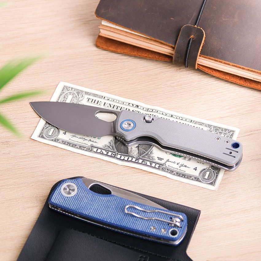 VOSTEED - Porcupine Top Linerlock - 14C28N Sandvik - Gray G10 - 10
