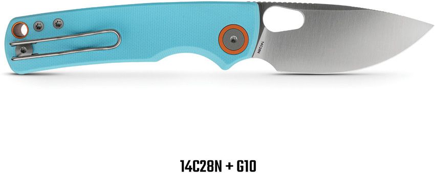 VOSTEED - Porcupine Top Linerlock - 14C28N Sandvik - Sky Blue G10 - 10