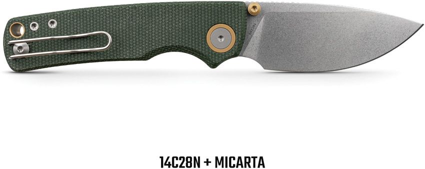 VOSTEED - Porcupine Top Linerlock - 14C28N Sandvik - Micarta Green - 10