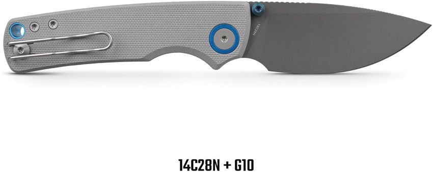 VOSTEED - Porcupine Top Linerlock - 14C28N Sandvik - Gray G10 - 10