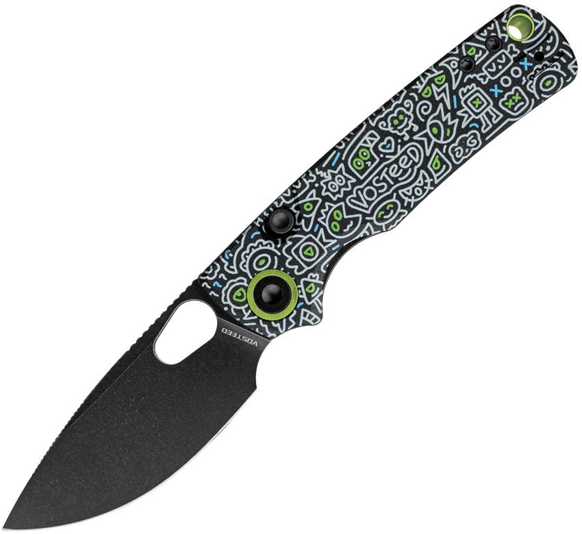 VOSTEED - Porcupine Top Linerlock - 14C28N Sandvik - Doodle G10 - 10
