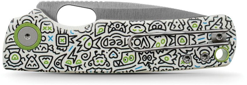 VOSTEED - Porcupine Top Linerlock - 14C28N Sandvik - Doodle G10 - 10