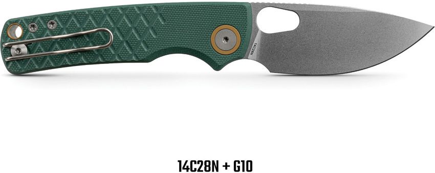 VOSTEED - Porcupine Top Linerlock - 14C28N Sandvik - Green G10 - 10