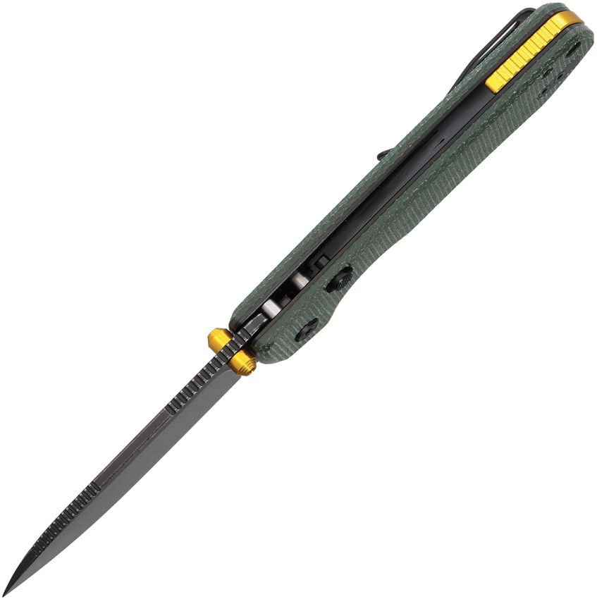 VOSTEED - Raccoon Top Linerlock - 14C28N - Green Micarta - 15