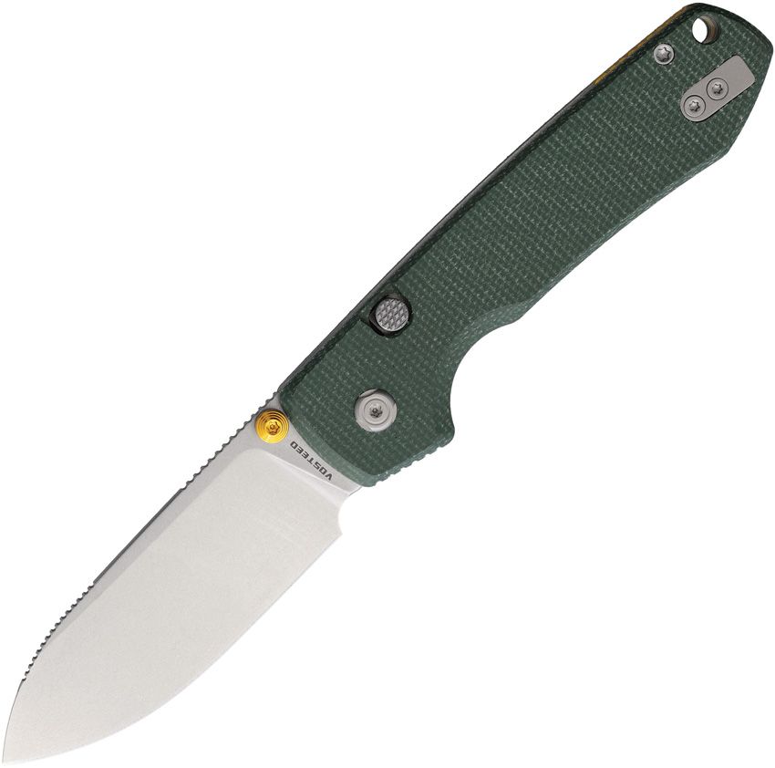 VOSTEED - Raccoon Top Linerlock - 14C28N - Green Micarta - 15