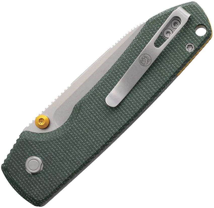 VOSTEED - Raccoon Top Linerlock - 14C28N - Green Micarta - 15