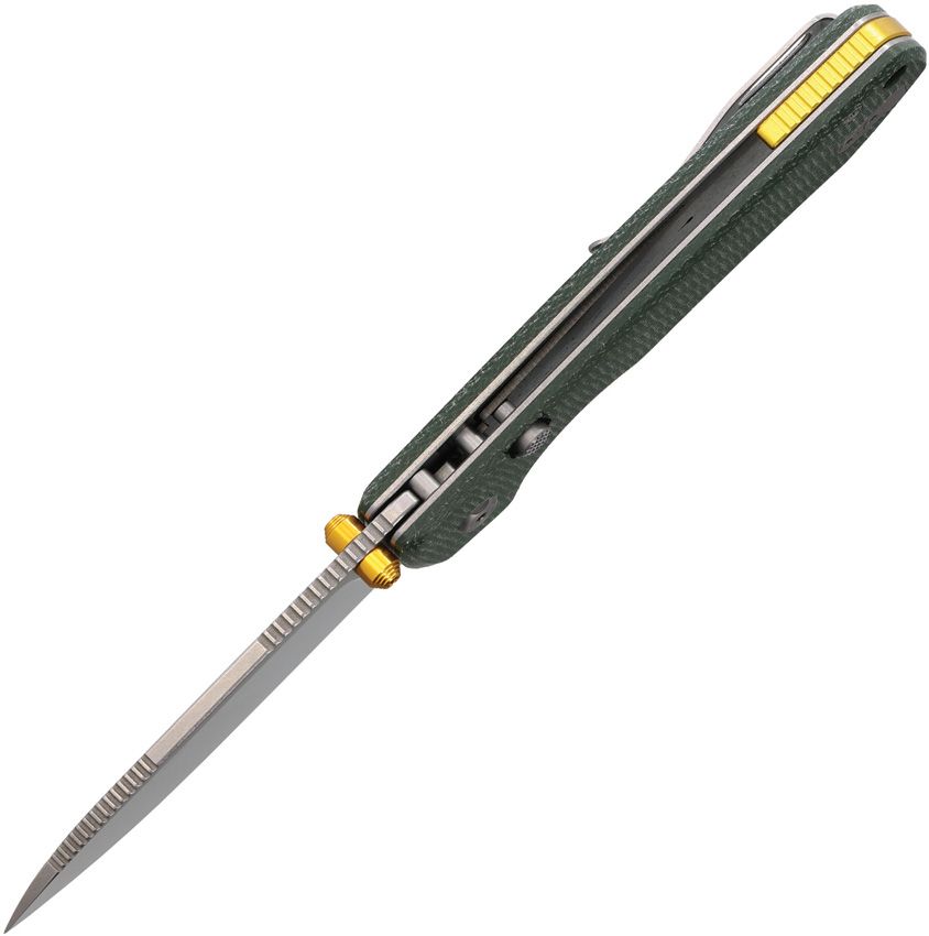 VOSTEED - Raccoon Top Linerlock - 14C28N - Green Micarta - 15