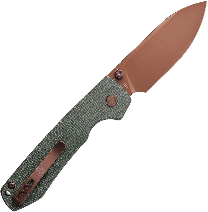 VOSTEED - Raccoon Top Linerlock - 14C28N - Green Micarta - 15